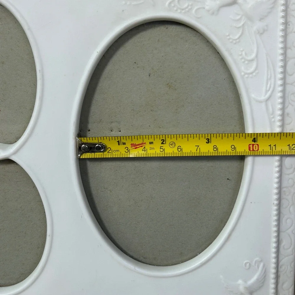 Gund Gifts White Ceramic Triple Oval Picture Frame Dove Embossed Cottagecore 9x8